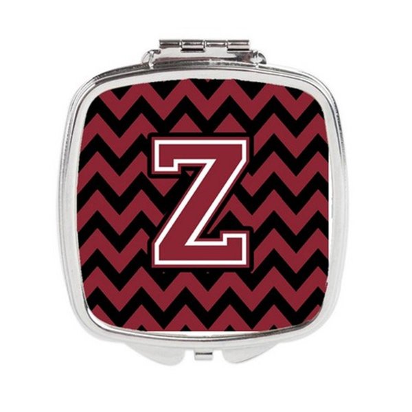 Carolines Treasures Letter Z Chevron Garnet and Black Compact Mirror CJ1052-ZSCM